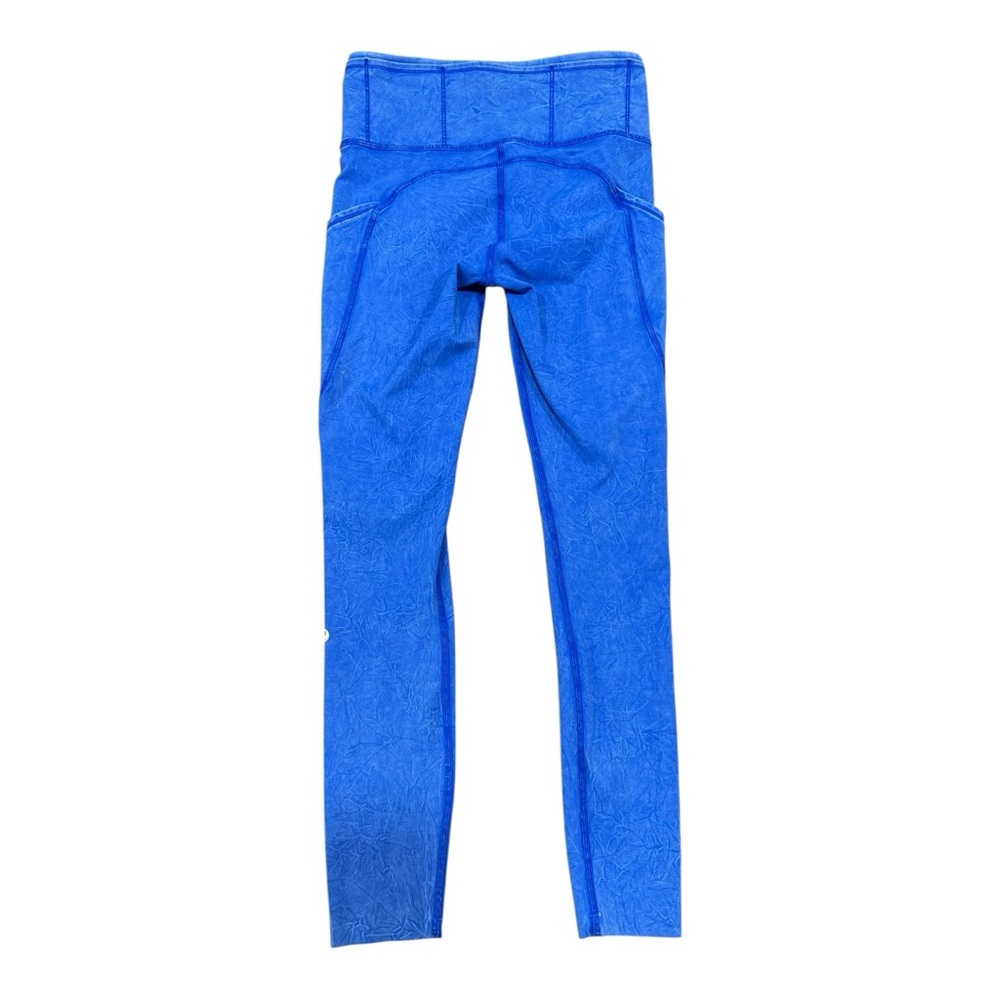 LULULEMON Fast And Free size 4 inseam 25 Ice Dye Ice Wash Cerulean Blue - Picture 4 of 8